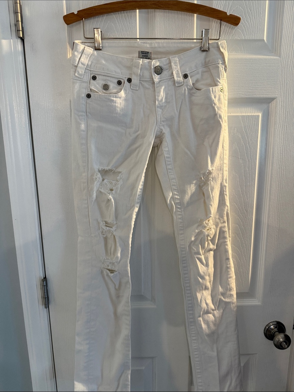 True Religion White Denim Jeans with Branded Label - Picture 7 of 8